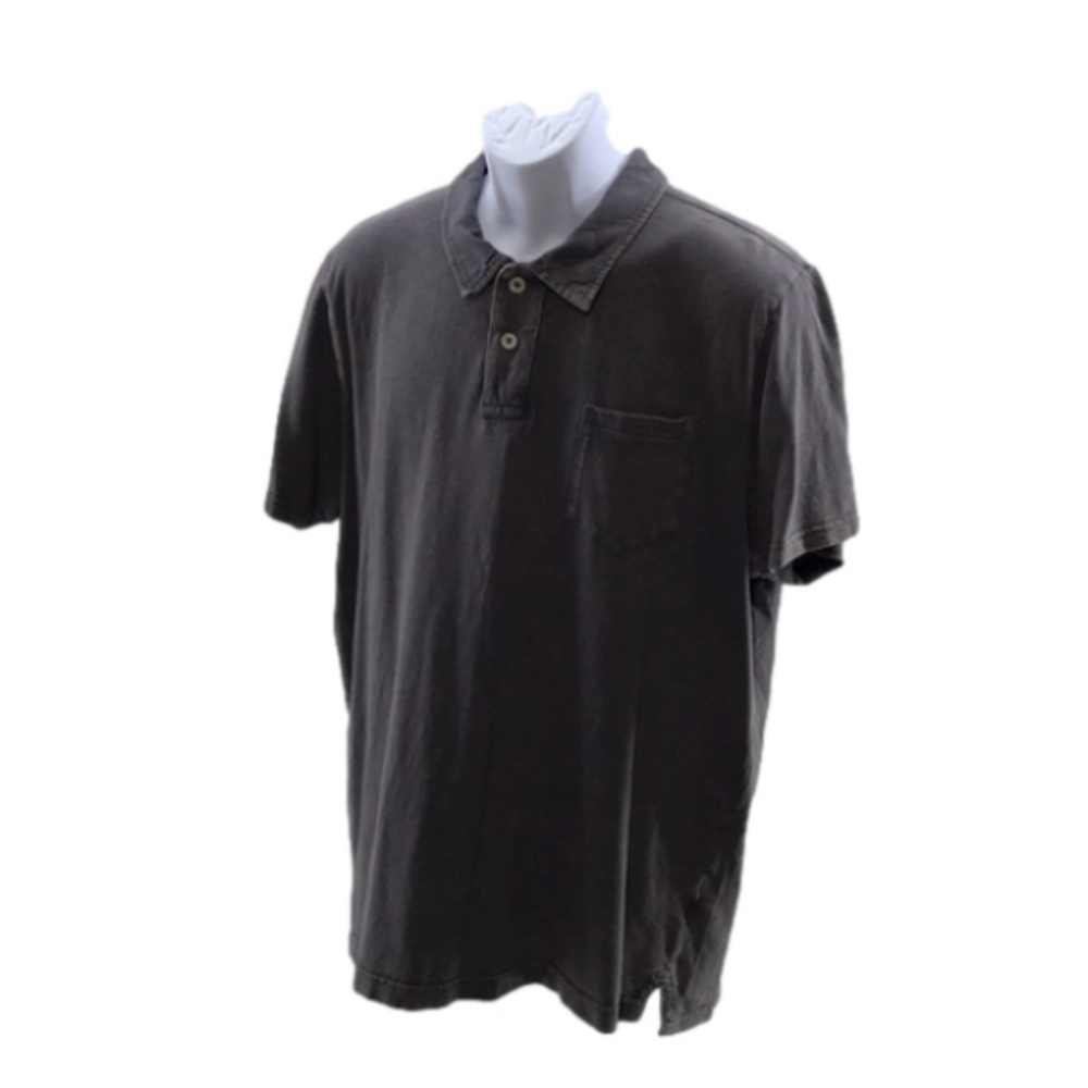 AEROPOSTALE Men’s SL Distressed Dark Gray 2-Button Polo w/Pocket—Sz XL
